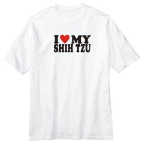 T-Shirt white I LOVE MY SHIH TZU DOG
